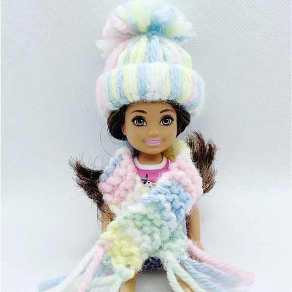 Beanie And Scarf Fits 6 Inch Doll Or Snowman Crafts - Picture 3 of 6
